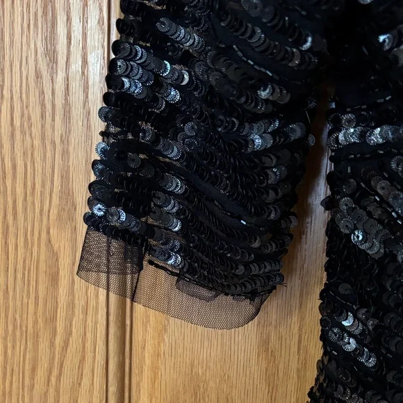 NWT Johnny Was Black Sequin Midi Dress - Picture 5 of 14